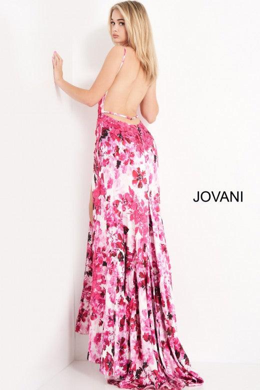 Jovani Prom Long Formal Sexy Floral Dress 06091 - The Dress Outlet