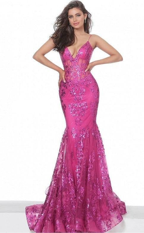Jovani Prom Long Spaghetti Straps Mermaid Gown 3675 - The Dress Outlet