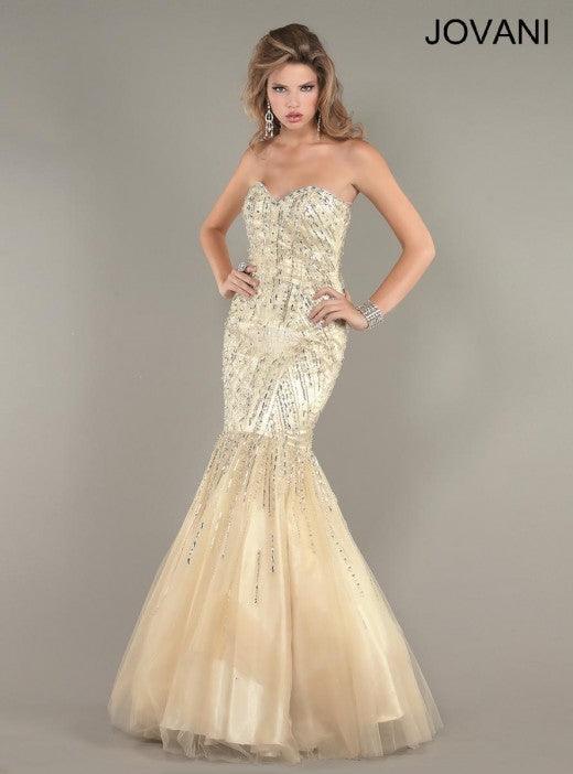 Jovani Prom Long Strapless Mermaid Dress 3563 - The Dress Outlet