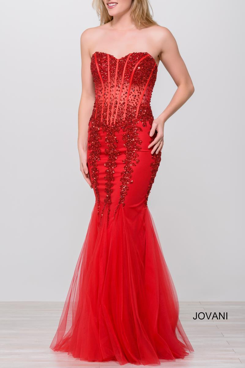 Jovani Prom Long Strapless Mermaid Dress 5908 - The Dress Outlet