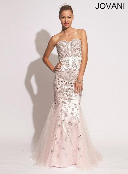 Jovani Prom Long Strapless Mermaid Formal Gown 3008 - The Dress Outlet