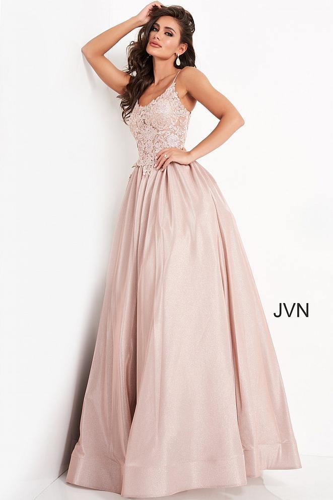 Jovani Prom Spaghetti Strap Long Ball Gown 03038 - The Dress Outlet