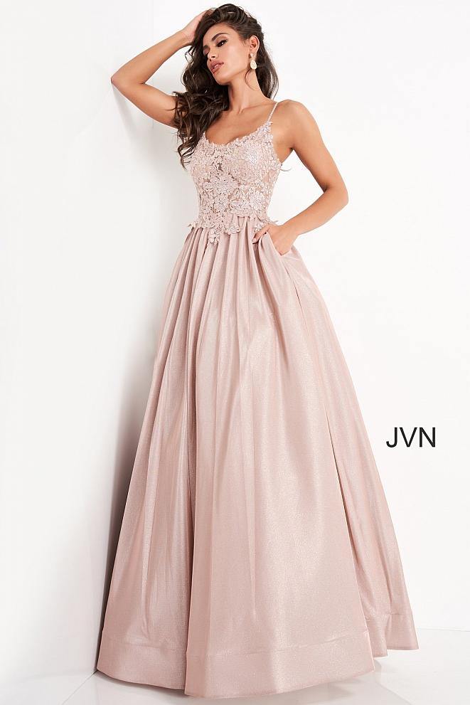 Jovani Prom Spaghetti Strap Long Ball Gown 03038 - The Dress Outlet