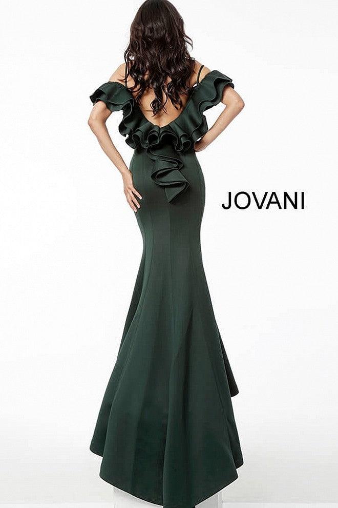Jovani Ruffled Off-Shoulder Long Mermaid Dress 57925 - The Dress Outlet