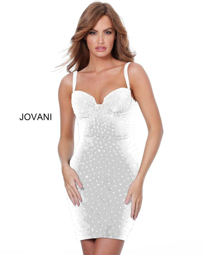 Jovani Short Beaded Velvet Cocktail Dress 4727 - The Dress Outlet