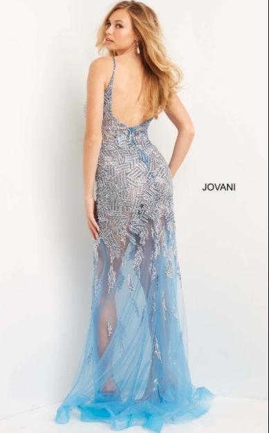 Jovani Spaghetti Strap Fitted Long Prom Dress 07099 - The Dress Outlet