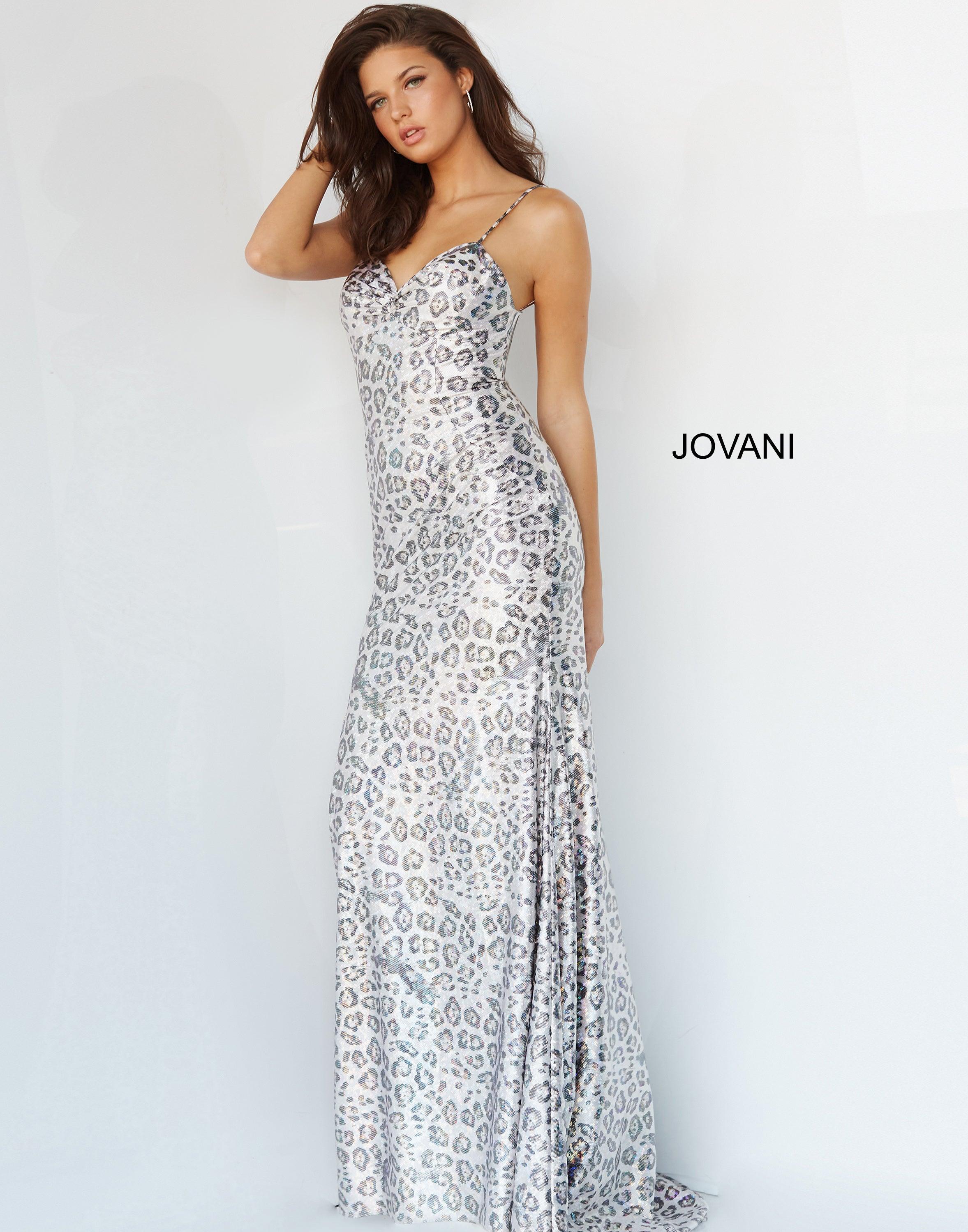 Jovani  Spaghetti Strap Fitted Long Prom Dress 28285 - The Dress Outlet