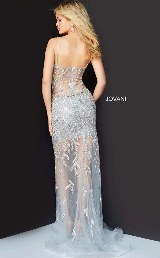 Jovani Spaghetti Strap Long Sexy Prom Dress 06665 - The Dress Outlet