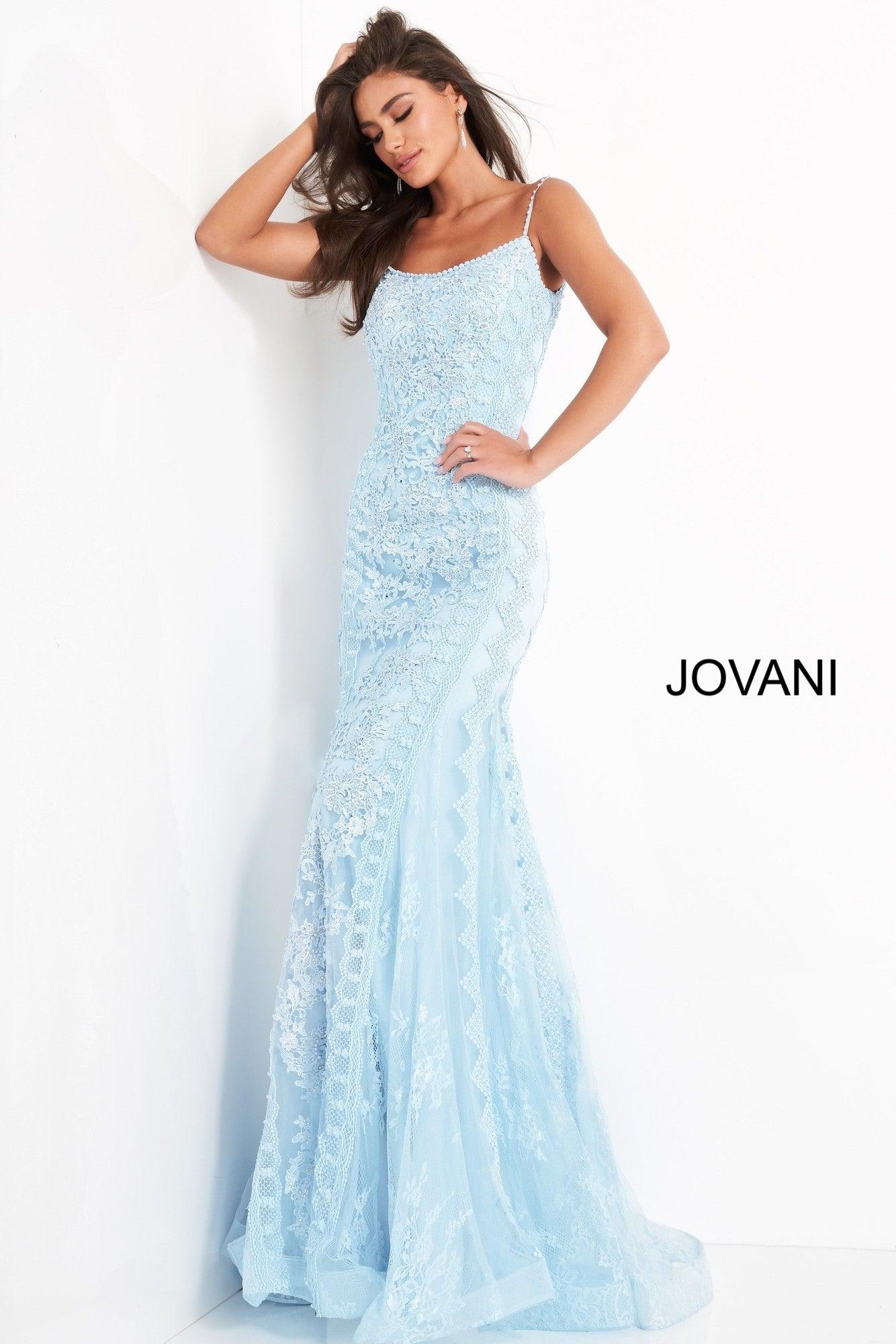Jovani Spaghetti Straps Long Prom Dress 00862 - The Dress Outlet