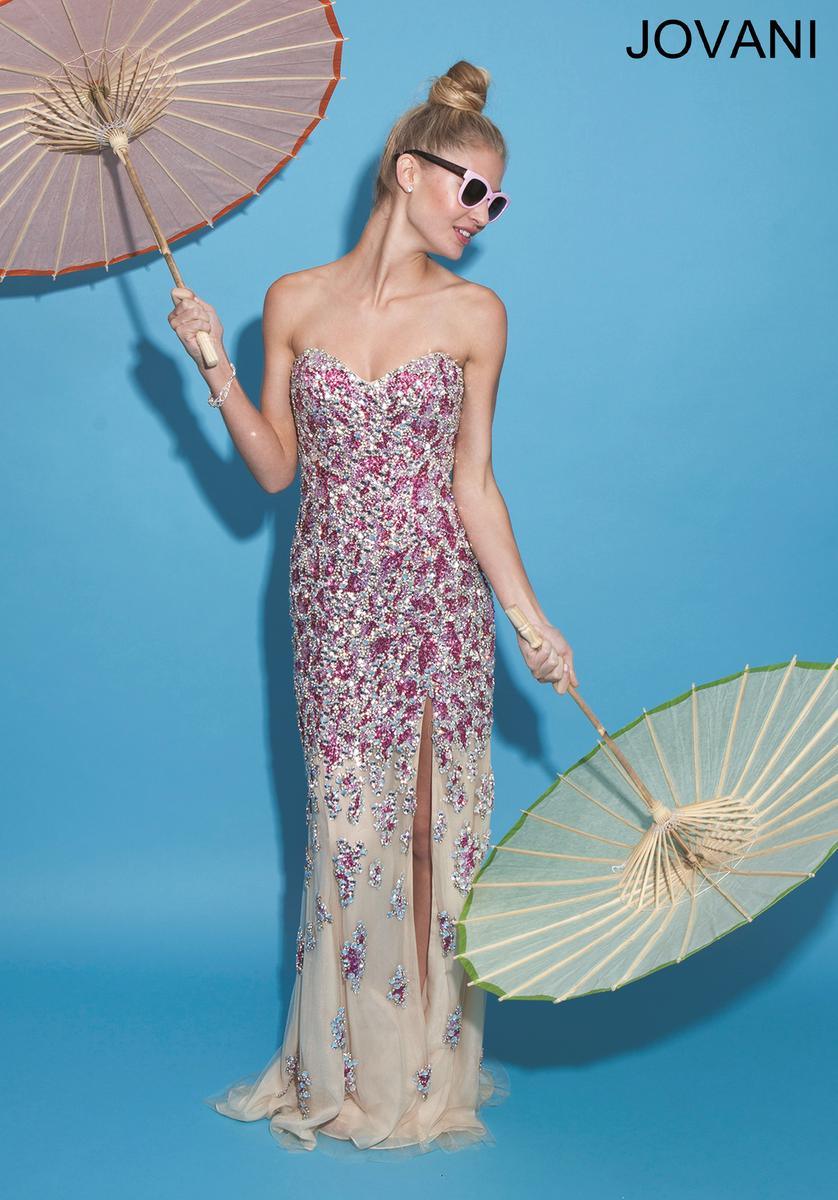 Jovani Strapless Long Beaded Prom Dress 77479 - The Dress Outlet