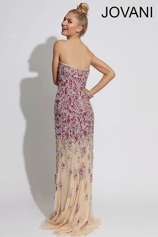 Jovani Strapless Long Beaded Prom Dress 77479 - The Dress Outlet
