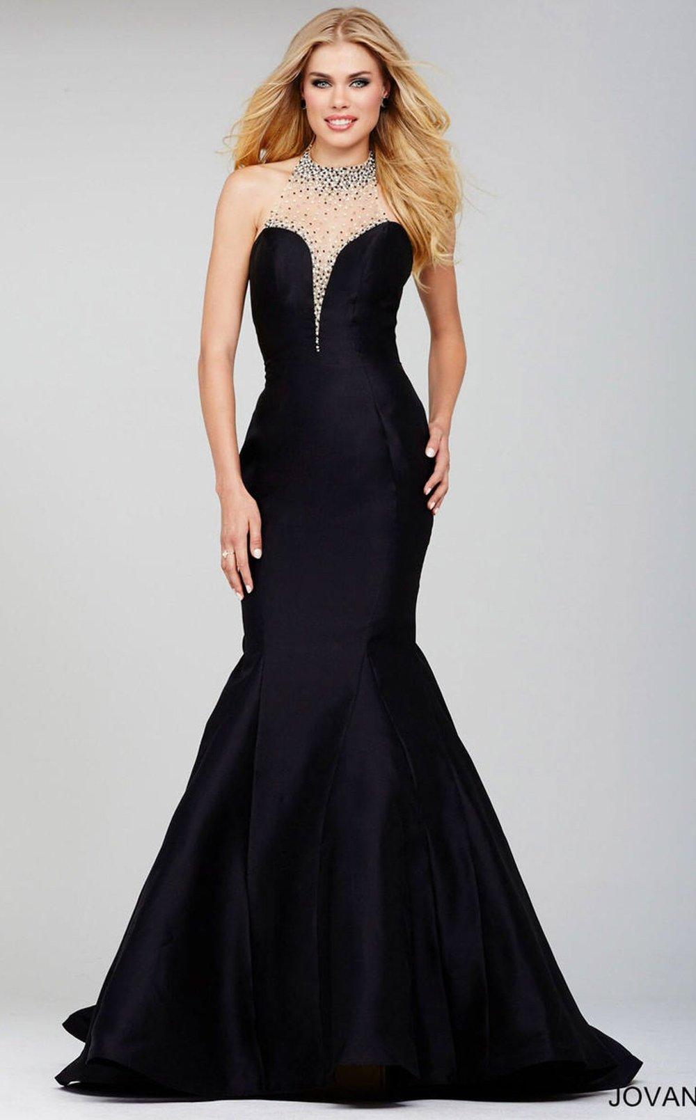 Black Jovani 36141 Trumpet Skirt Mermaid Long Prom Dress for 206.99 The Dress Outlet