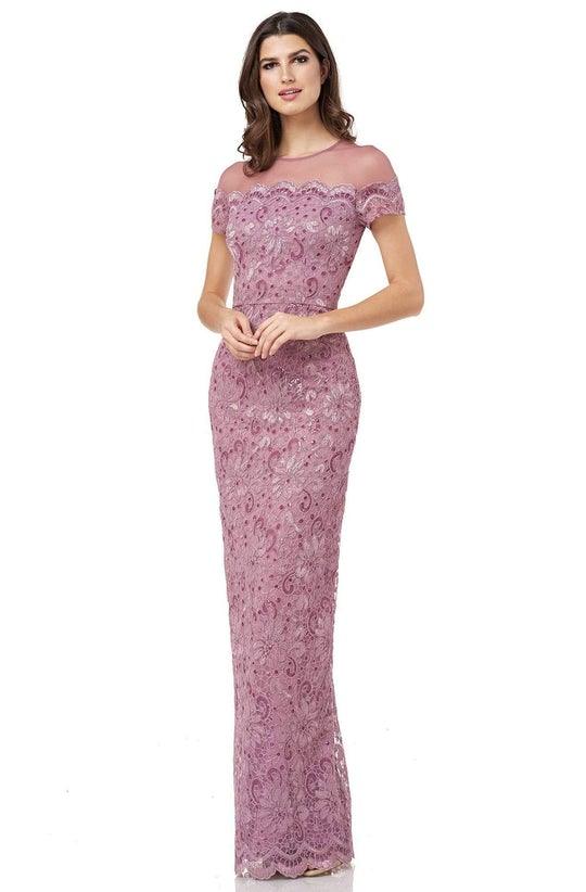 JS Collections Long Formal Floral Lace Dress 866648 - The Dress Outlet