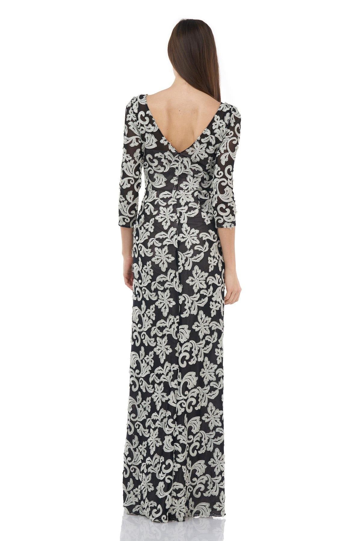 JS Collections Long Formal 3/4 Sleeve Dress 867027 - The Dress Outlet