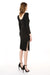 Cocktail Dresses Round Neck Asymmetric Folds Knee Length Dress Black