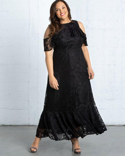 Kiyonna Long Formal A-line Dress - The Dress Outlet