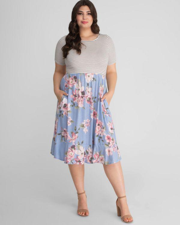 Kiyonna Short Formal Plus Size Dress - The Dress Outlet