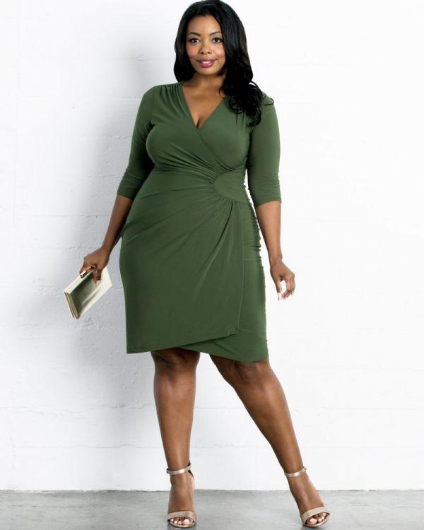 Olive Kiyonna Short Formal Plus Size Dress for $98.0, – The Dress Outlet