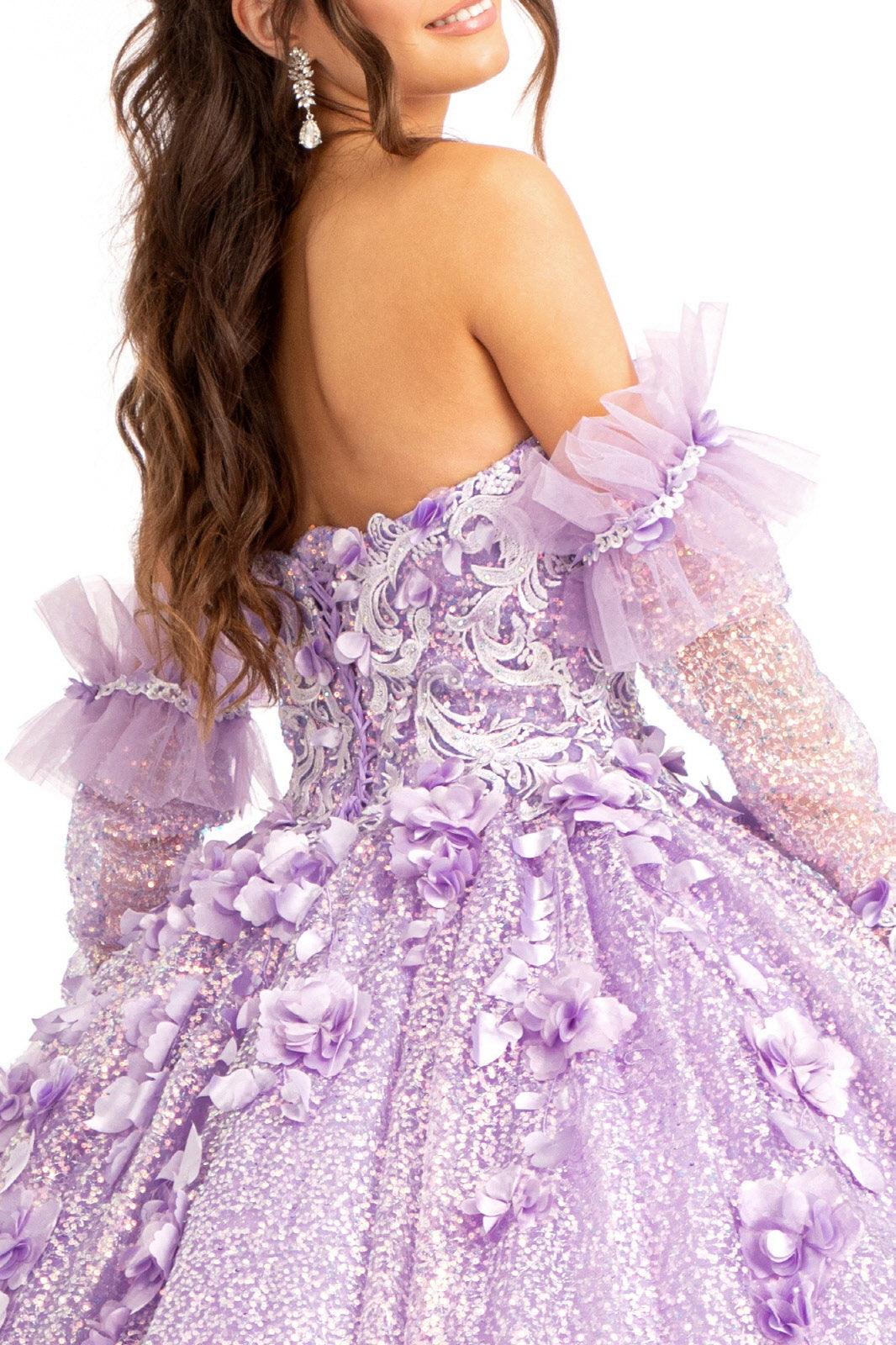 Long Ball Gown Sequins Quinceanera Dress