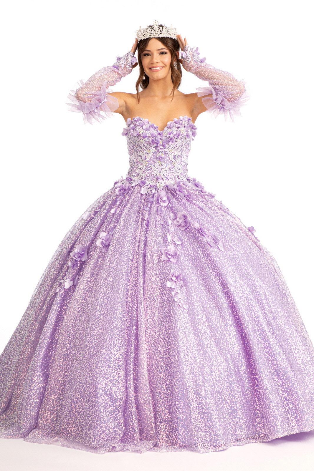 Long Ball Gown Sequins Quinceanera Dress