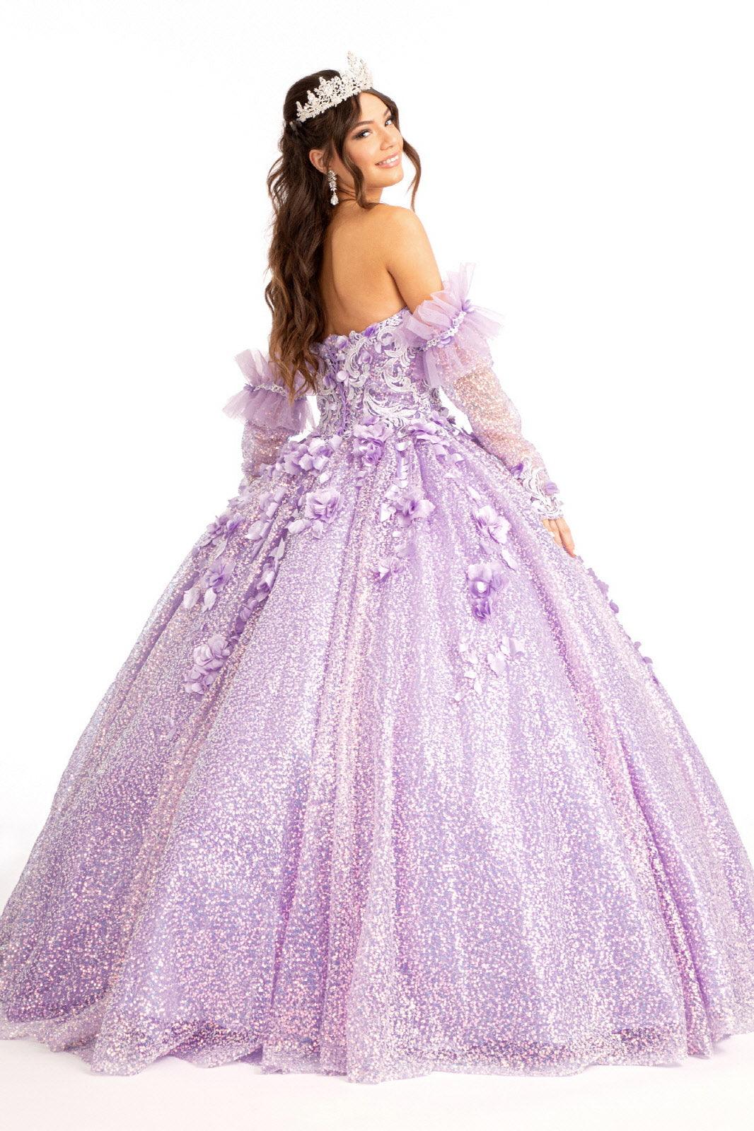 Long Ball Gown Sequins Quinceanera Dress