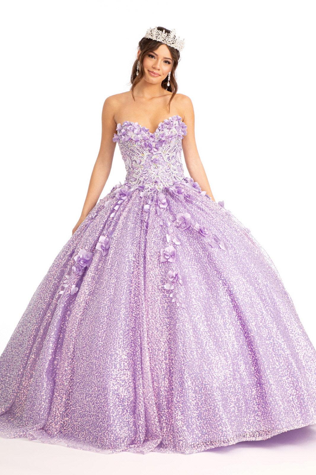 Long Ball Gown Sequins Quinceanera Dress