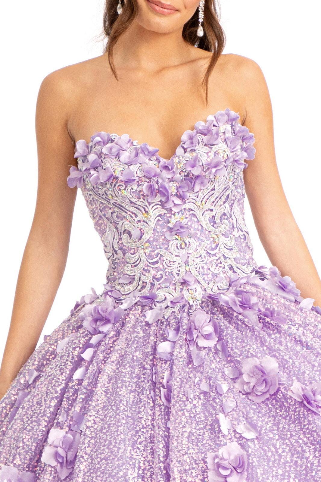 Long Ball Gown Sequins Quinceanera Dress