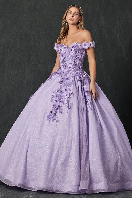 Long Ball Gown Sweet 16 Glitter Quinceanera Dress