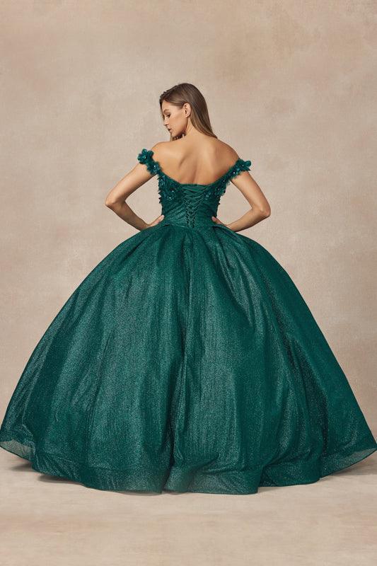 Long Ball Gown Sweet 16 Glitter Quinceanera Dress