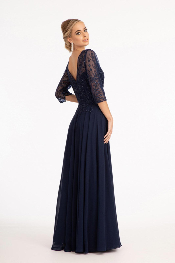 Long Chiffon Mother of the Bride Formal Dress - The Dress Outlet