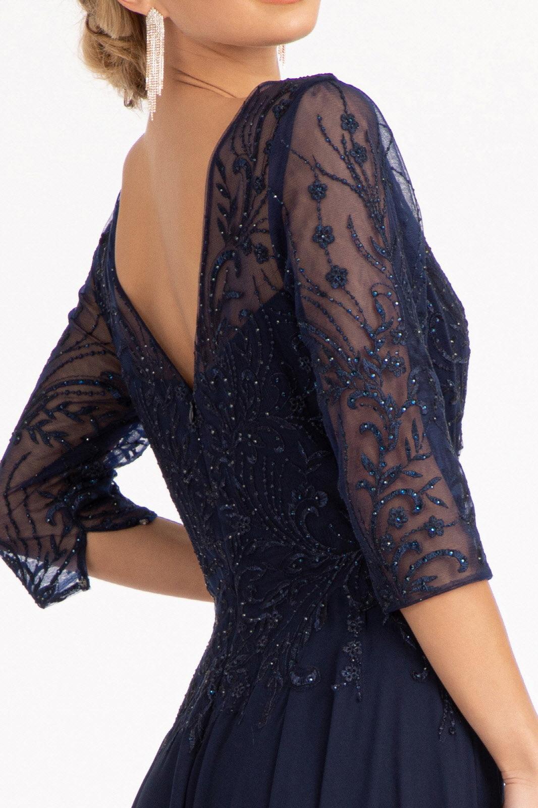 Long Chiffon Mother of the Bride Formal Dress - The Dress Outlet