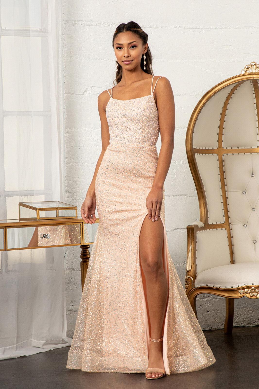 Long Formal Mesh Mermaid Prom Dress - The Dress Outlet