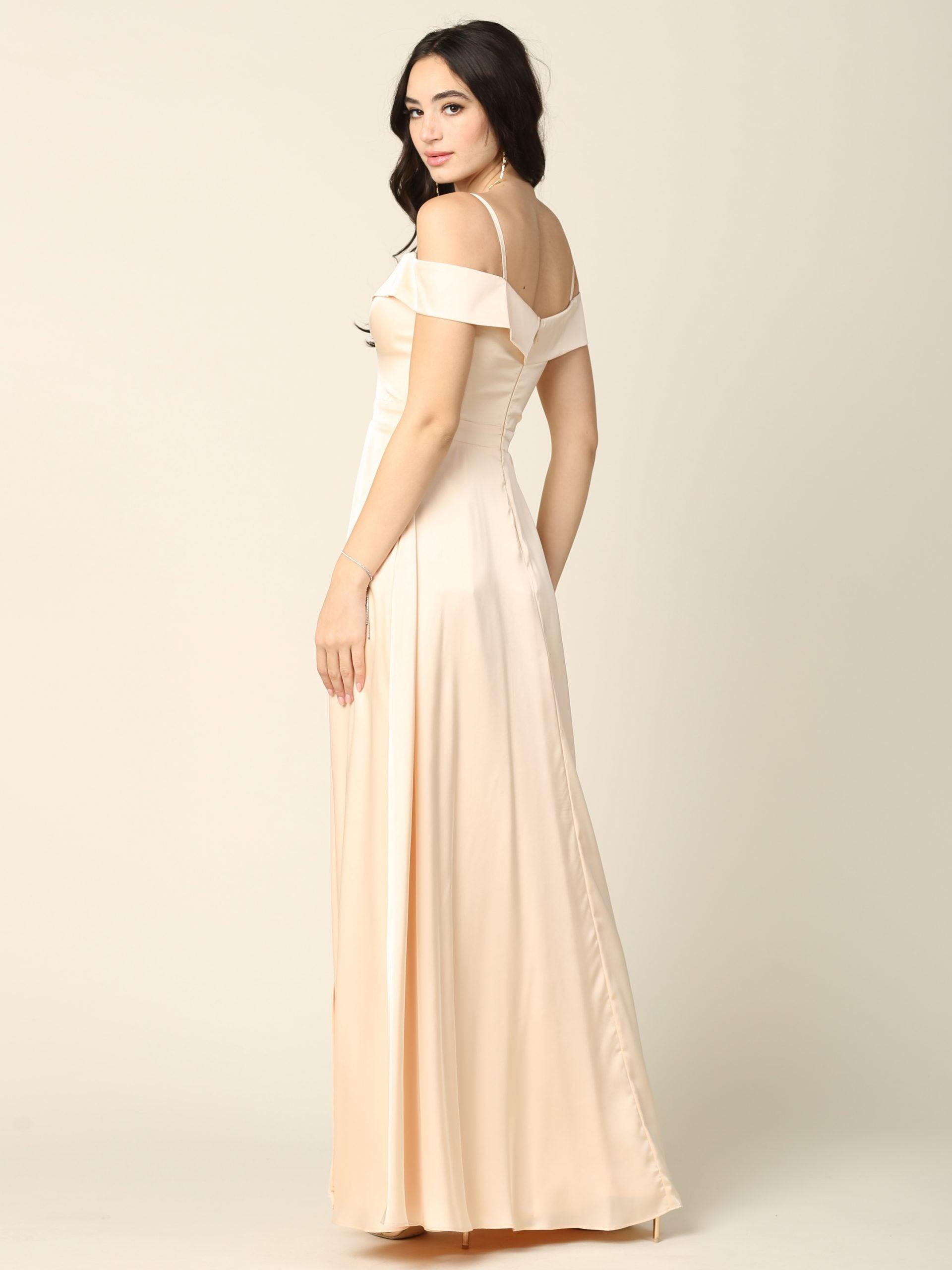 Long Formal Off Shoulder Bridesmaid Dress - The Dress Outlet