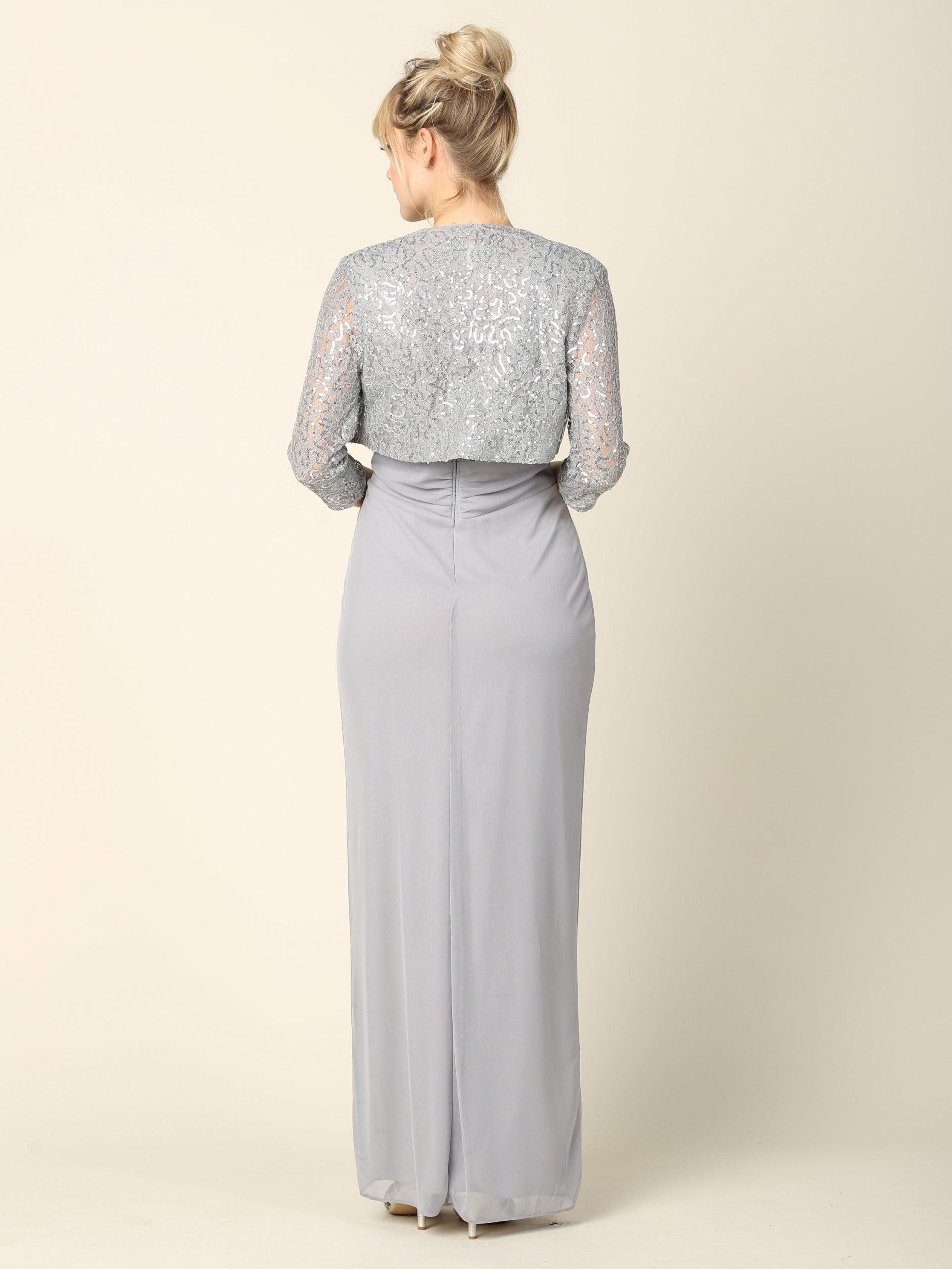 Long Mother of the Bride 2 Piece Formal Bolero Dress - The Dress Outlet