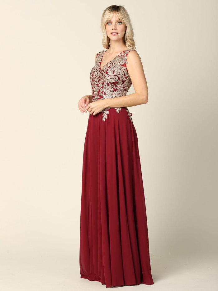 Long Mother of the Bride Chiffon Formal Dress - The Dress Outlet