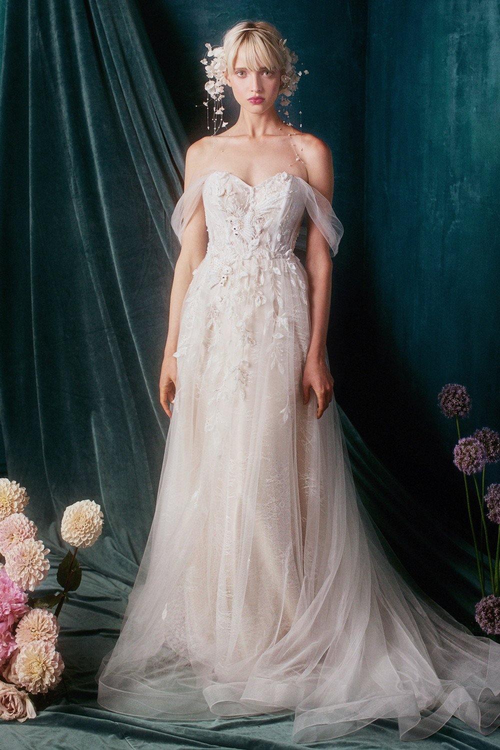 Andrea & Leo CDA0822 Long Off Shoulder Dress Bridal Sale