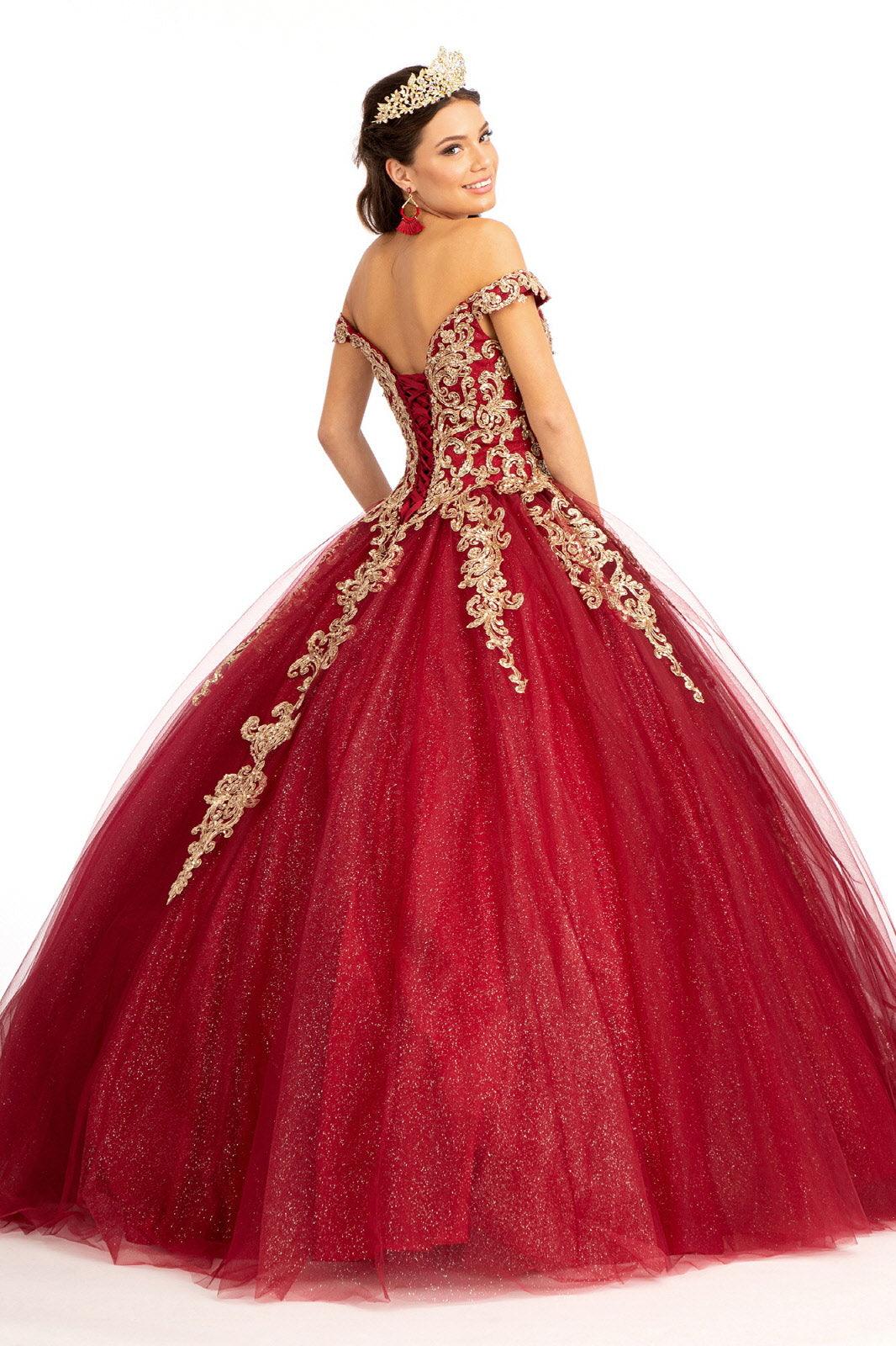 Long Quinceanera Dress Off Shoulder Ball Gown - The Dress Outlet