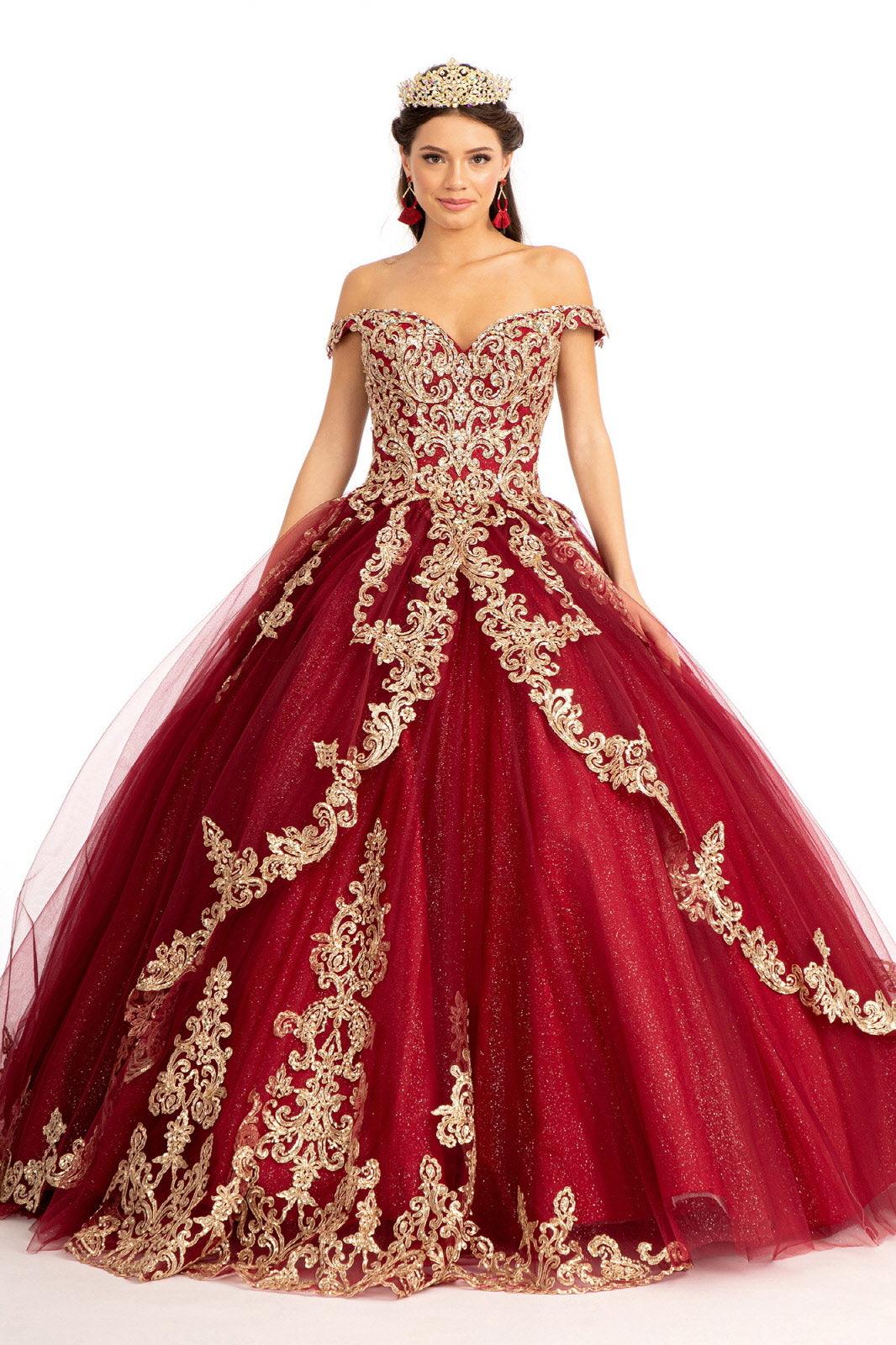 Long Quinceanera Dress Off Shoulder Ball Gown - The Dress Outlet