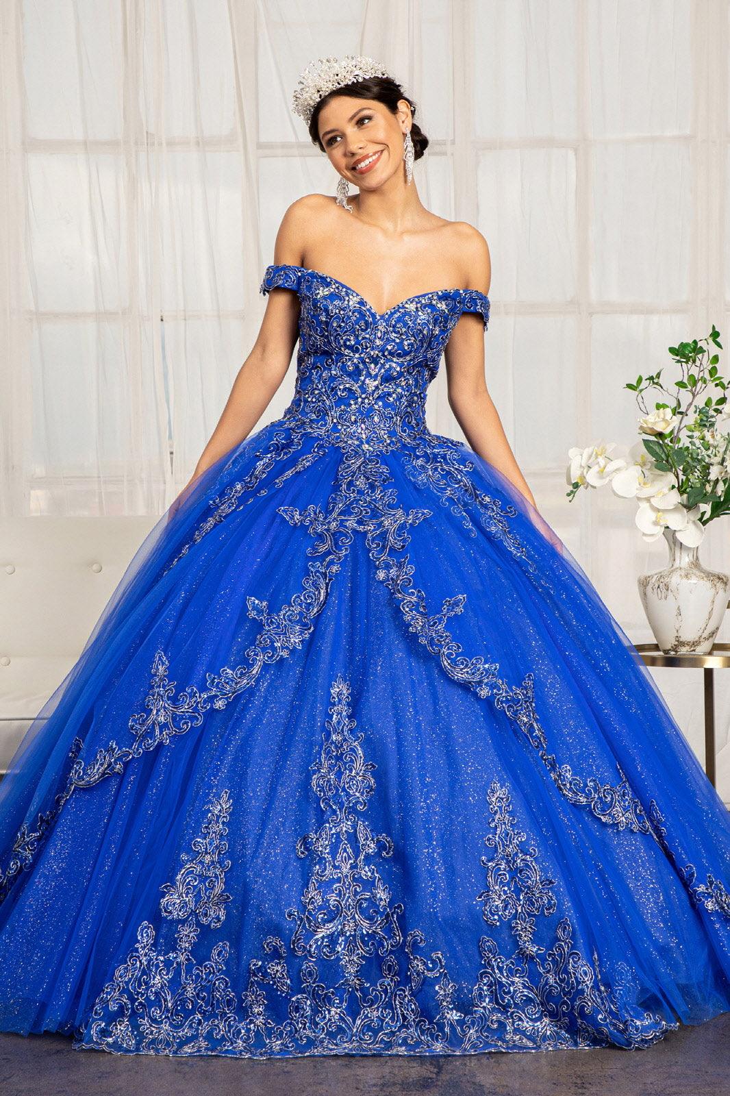 Long Quinceanera Dress Off Shoulder Ball Gown - The Dress Outlet