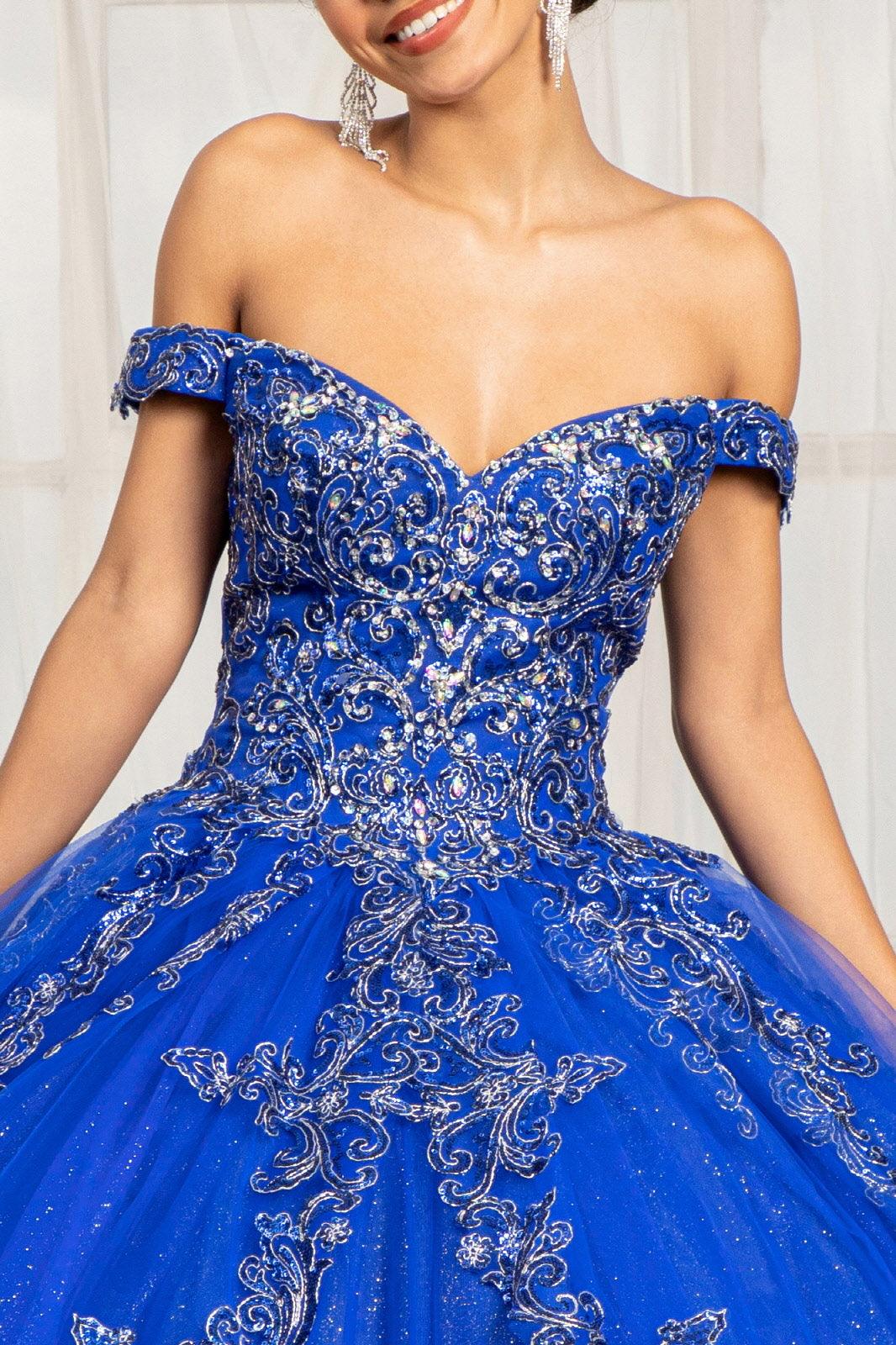 Long Quinceanera Dress Off Shoulder Ball Gown - The Dress Outlet