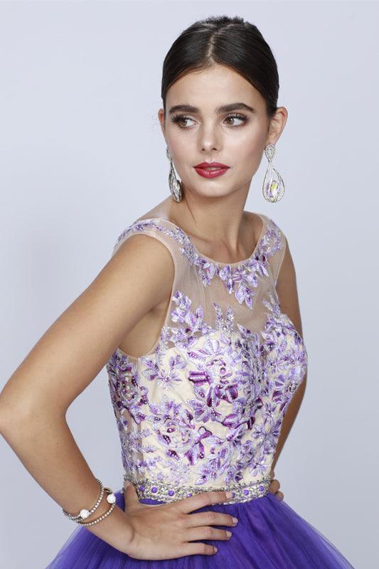 Long Quinceanera Dress Sweet 16 Floral Ball Gown - The Dress Outlet