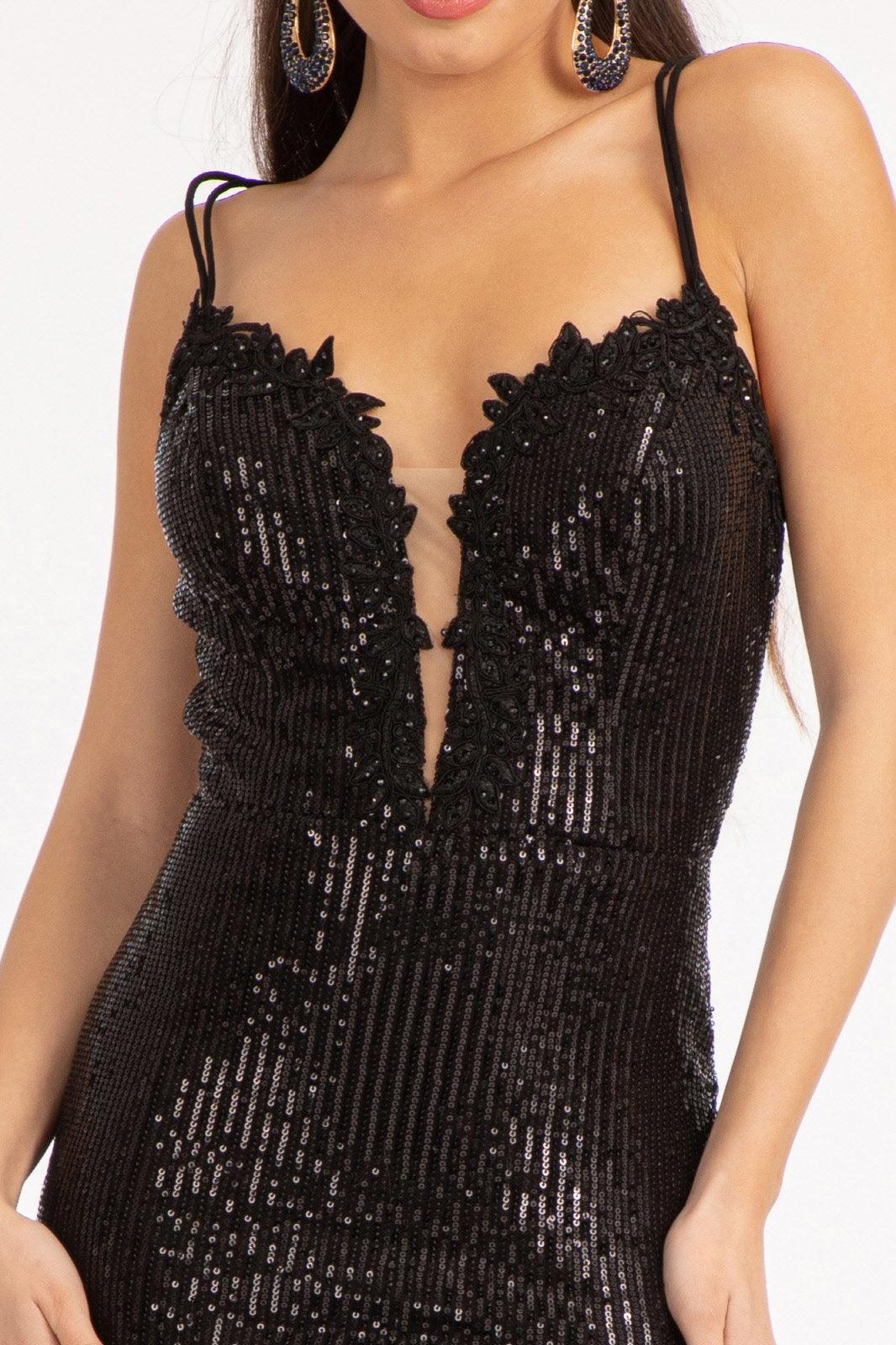Long Sequined Mermaid Prom Dress - The Dress Outlet
