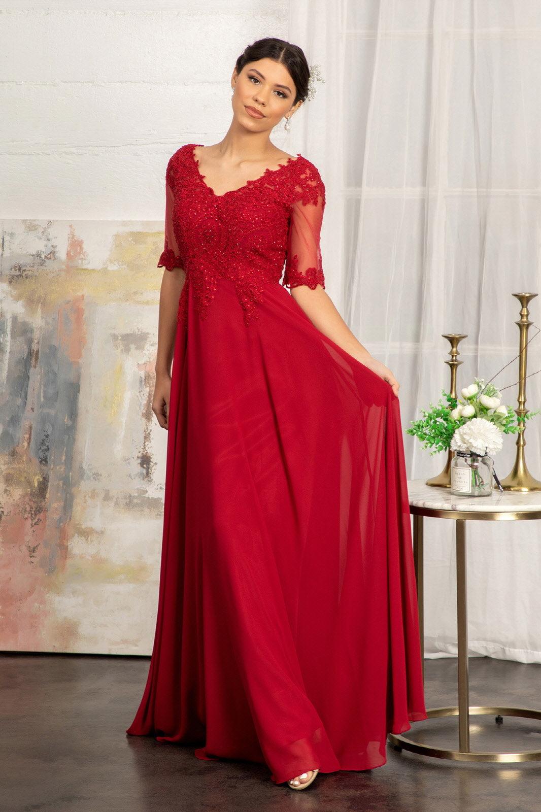 Long Sleeve Mother of the Bride Formal Dress
