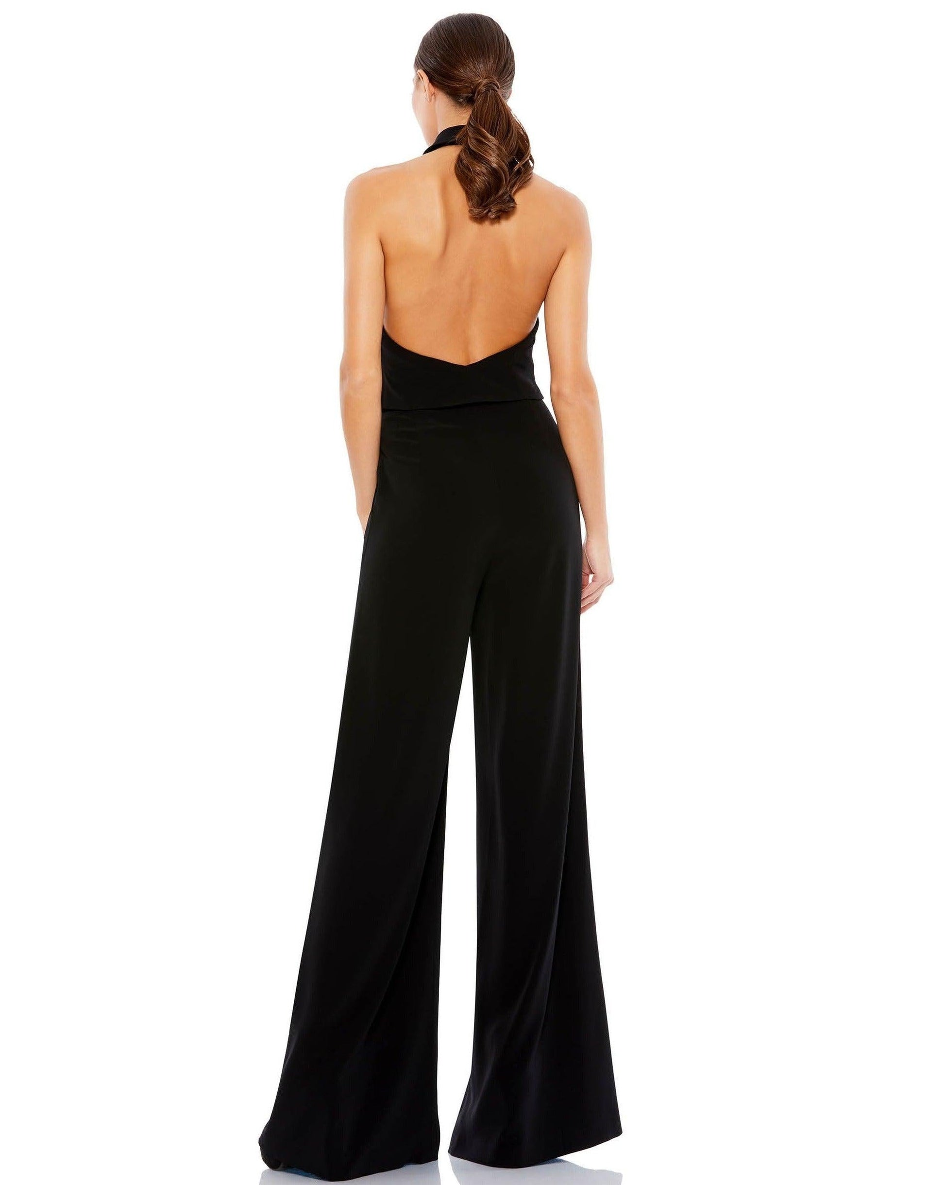 Mac Duggal 2643 Formal Halter Neck Tuxedo Jumpsuit