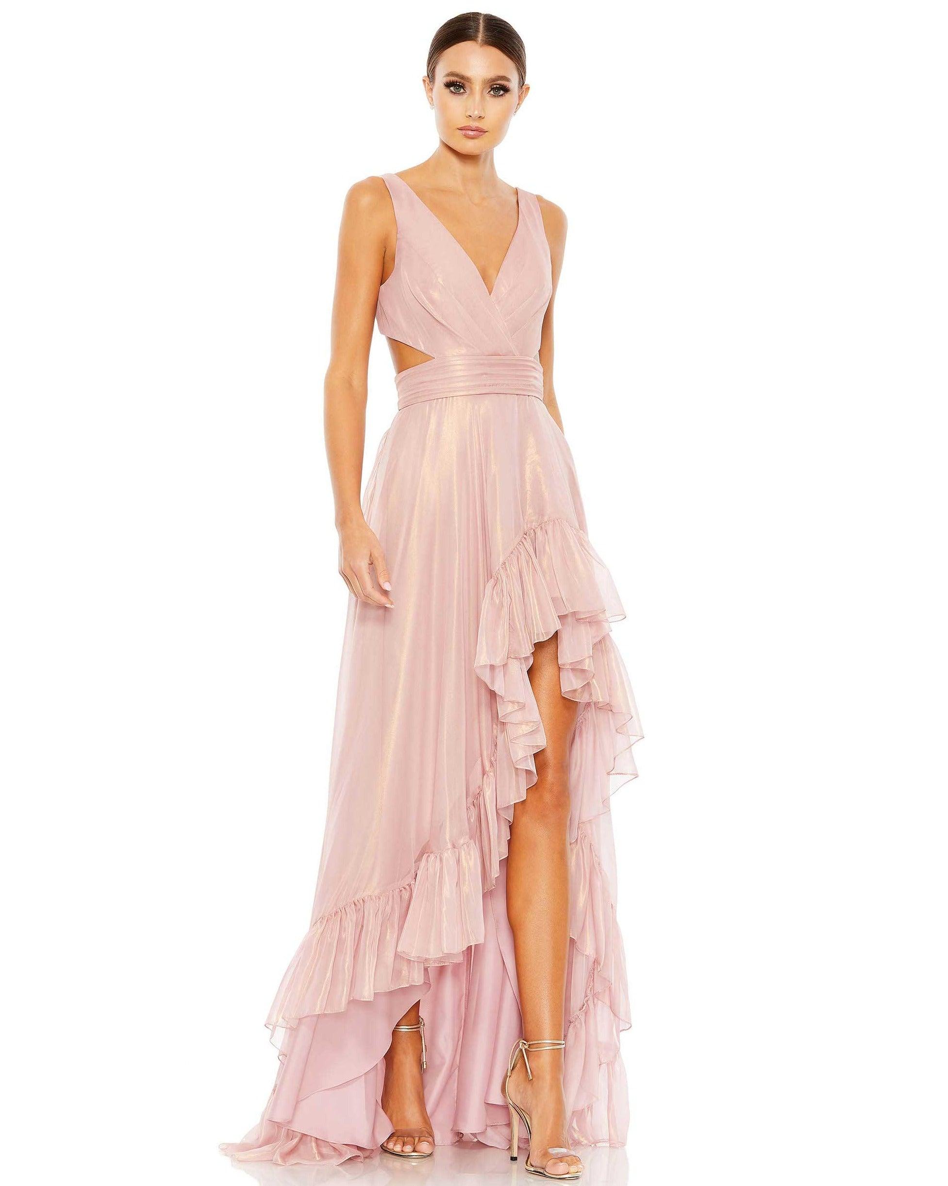 Gold high low gown outlet