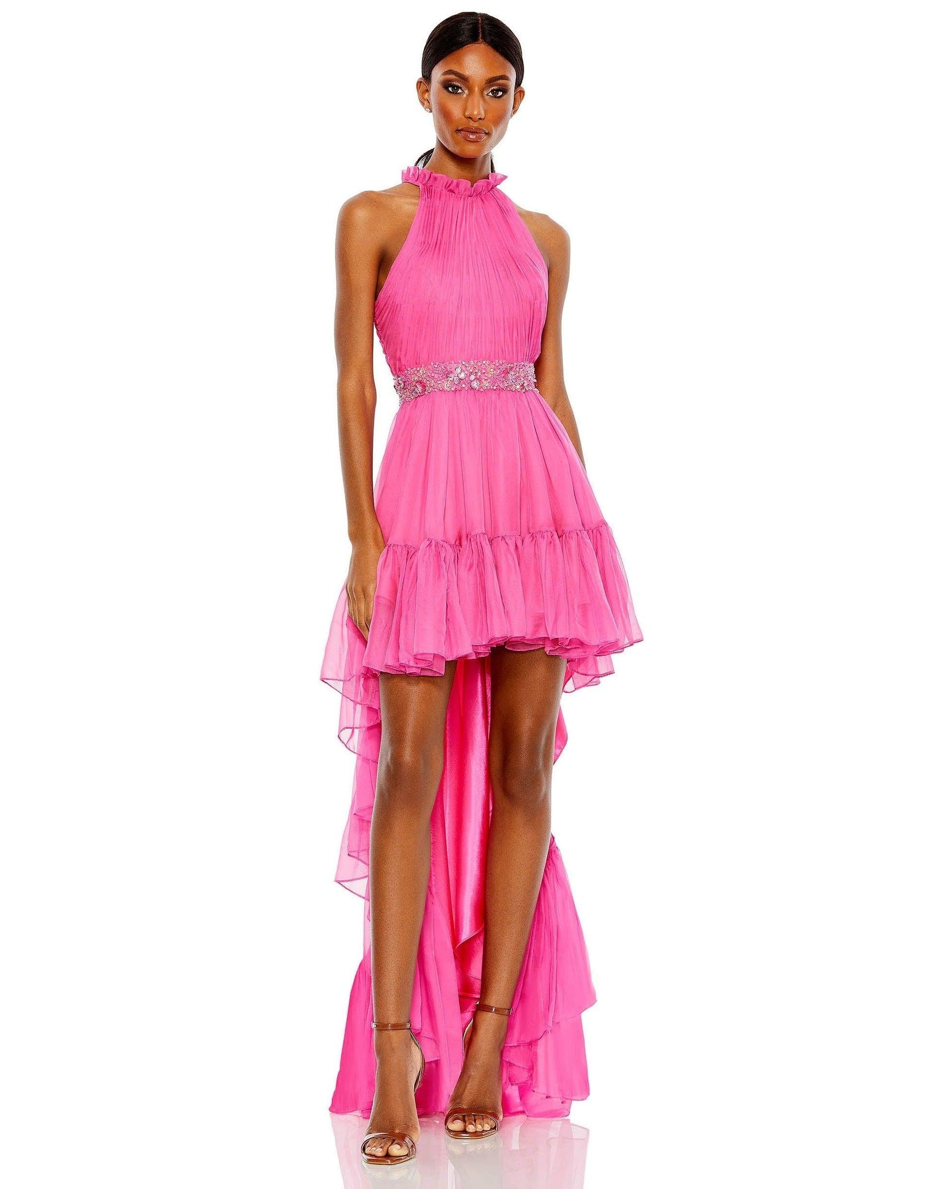 High low on sale halter prom dresses