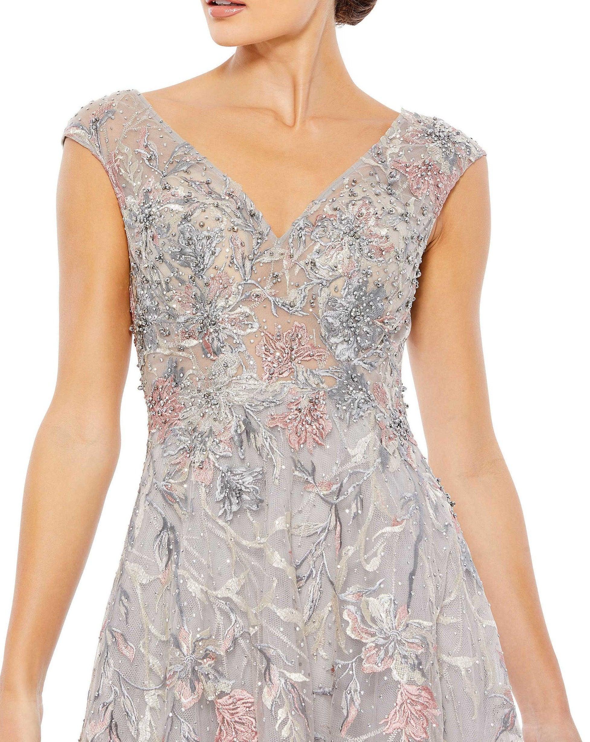Mac Duggal Long Cap Sleeve Formal Dress 20263 - The Dress Outlet