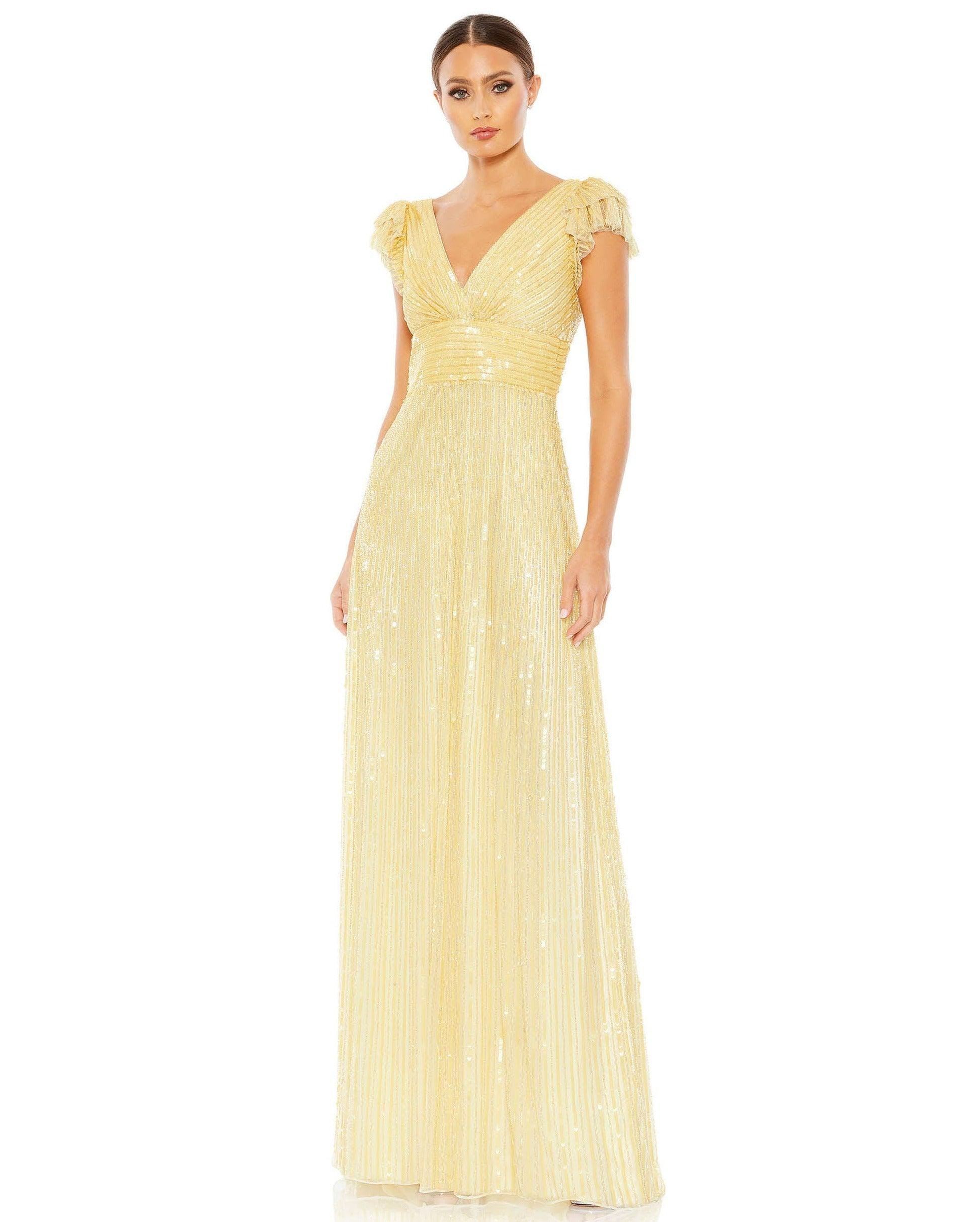 Mac Duggal Long Formal Cap Sleeve Prom Gown 5646 - The Dress Outlet