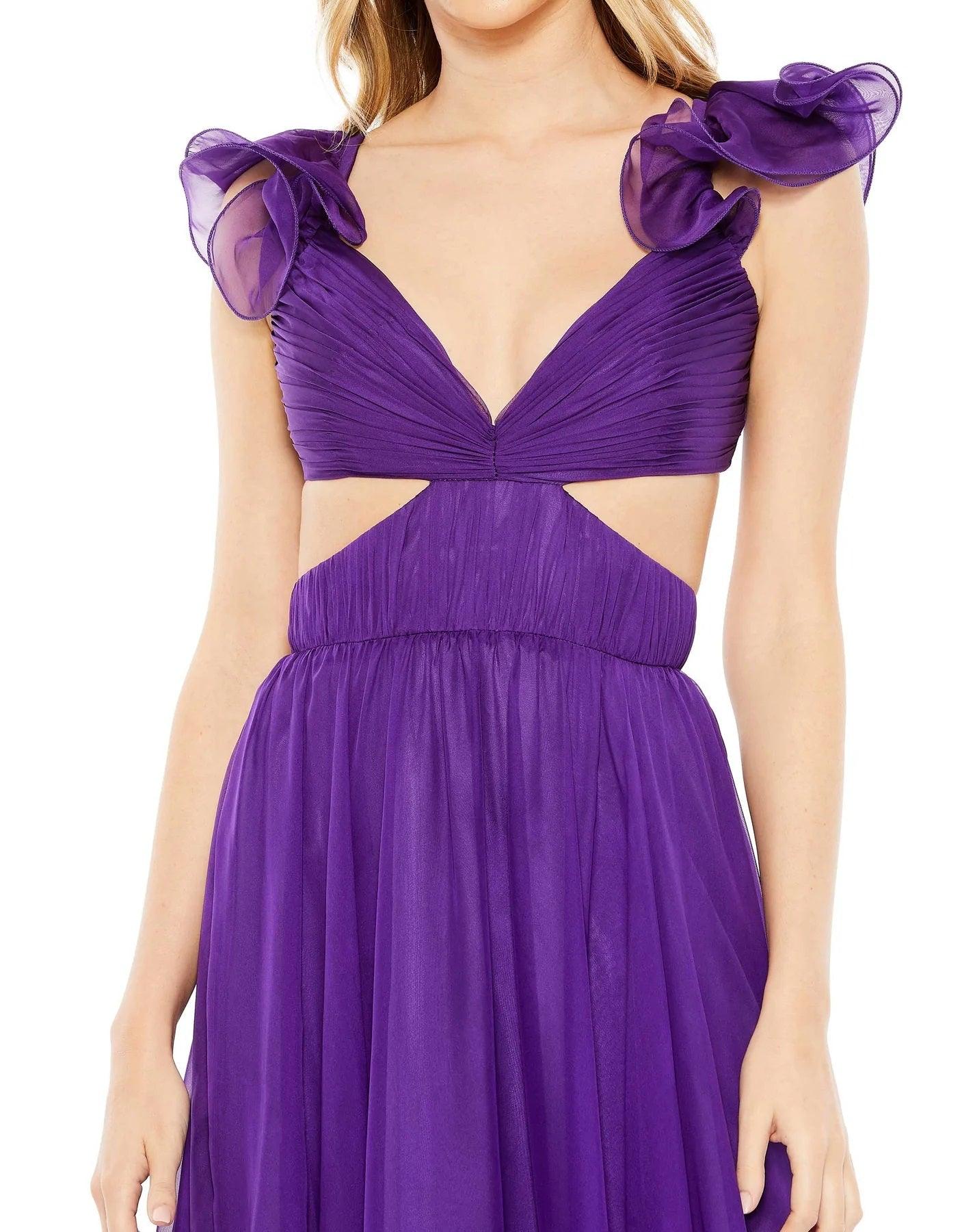 Mac Duggal Long Formal Chiffon Prom Dress 68069 - The Dress Outlet