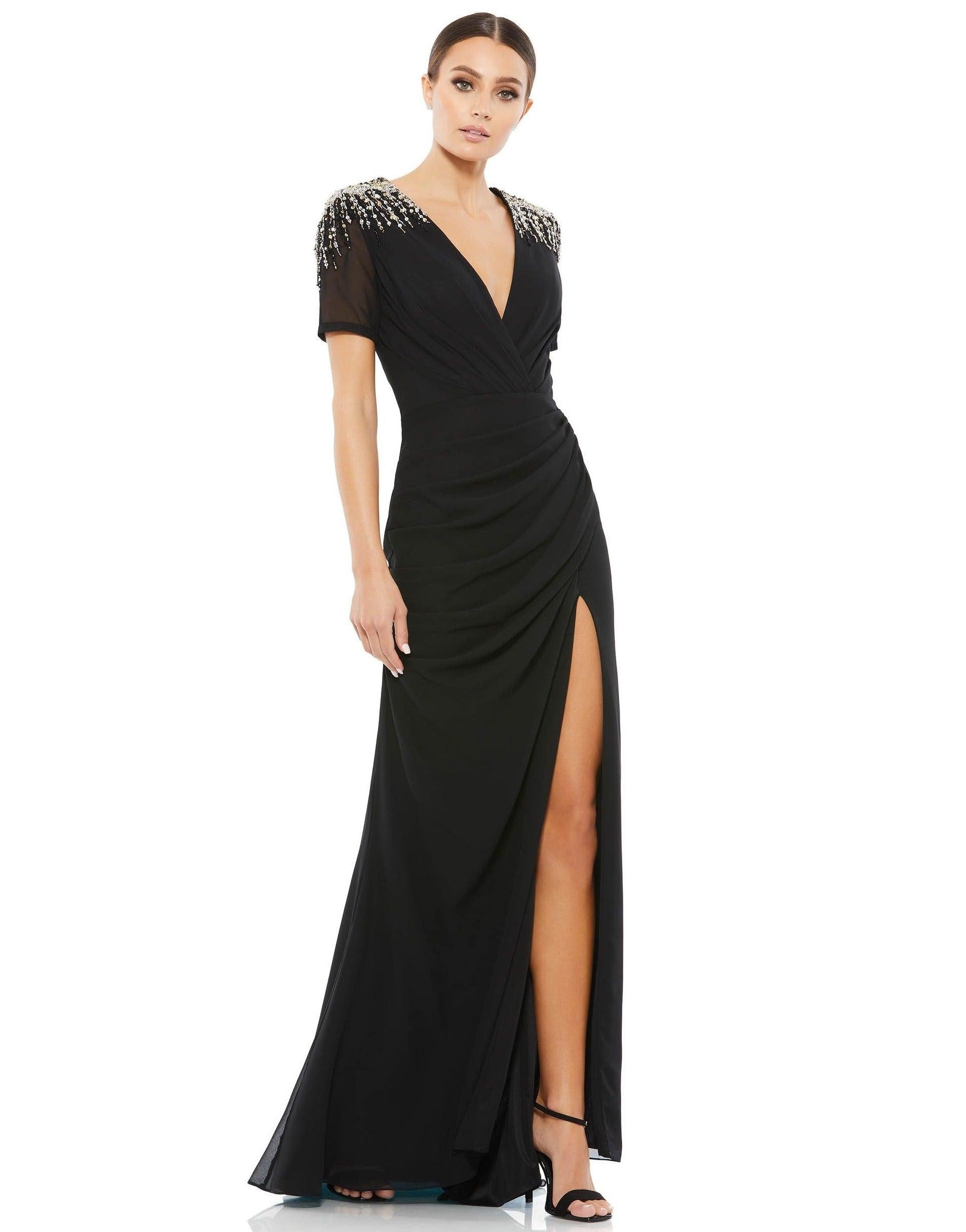 Black Mac Duggal 55704 Long Formal Evening Dress